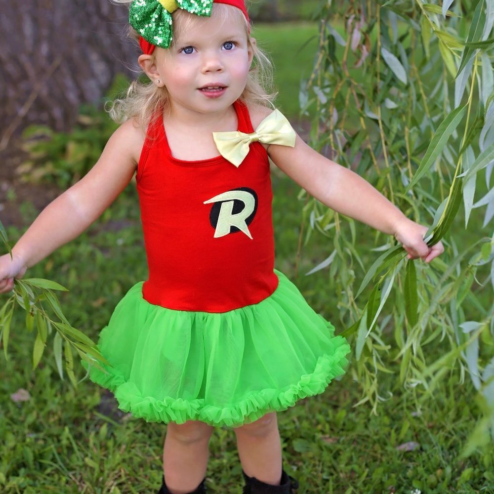 Robin Superhero Toddler Girl Halloween Costume - Picture 1 of 8